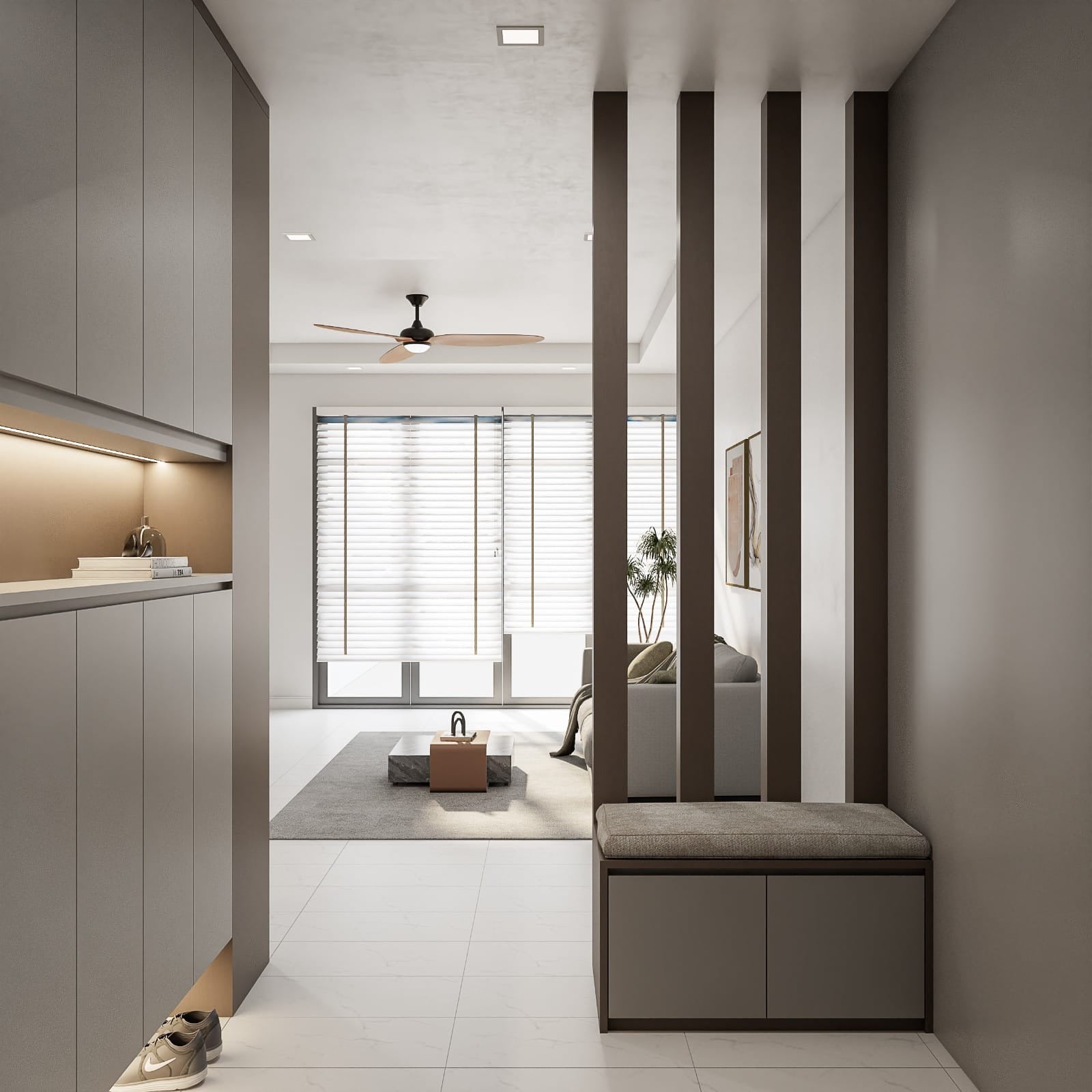 Seng Kang industrial chic apartment with cement screed textures