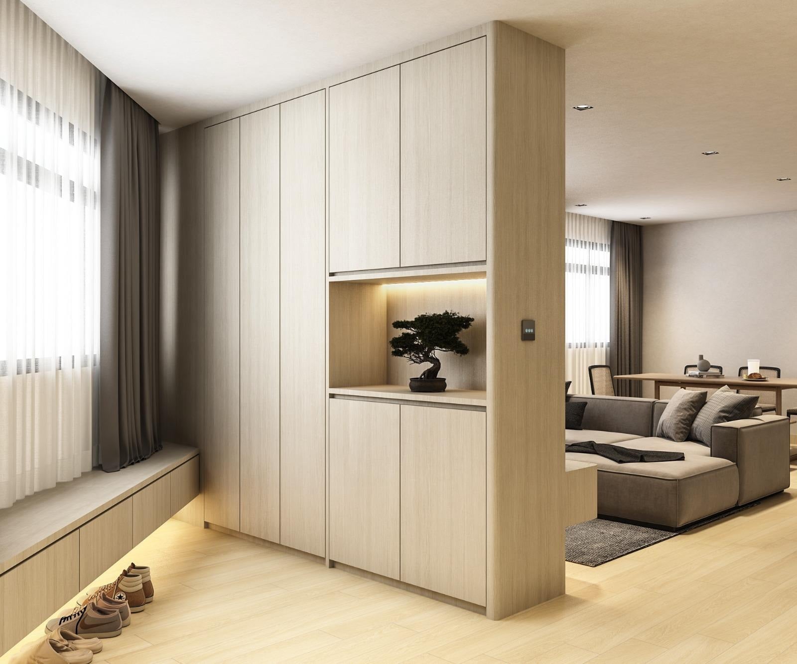 Ang Mo Kio resale flat overhaul with wall hacking and open kitchen
